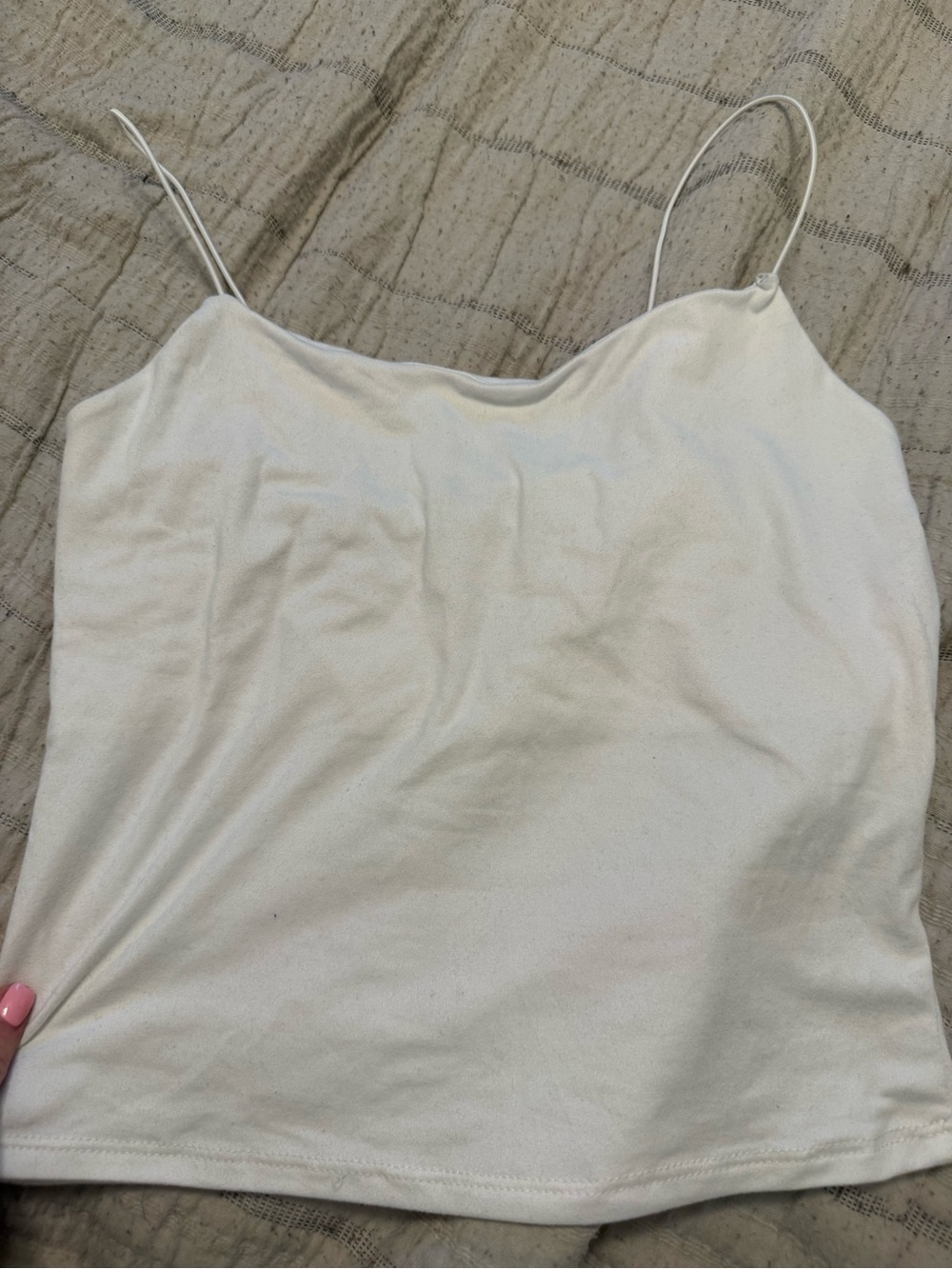 gaze White Spaghetti-Strap Cami